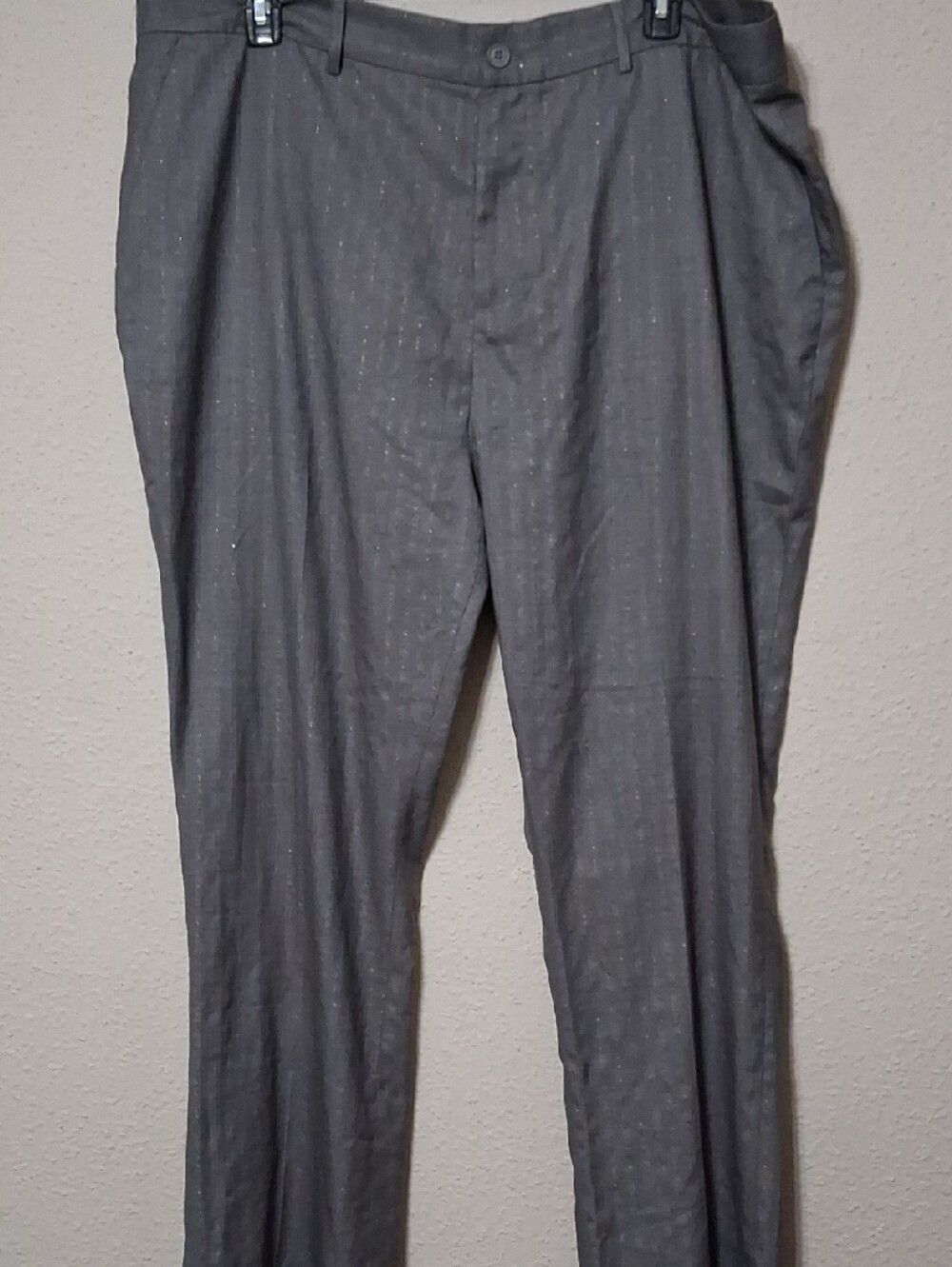 Fashion Nova Men's Dark Gray Pinstripe Dress Pants